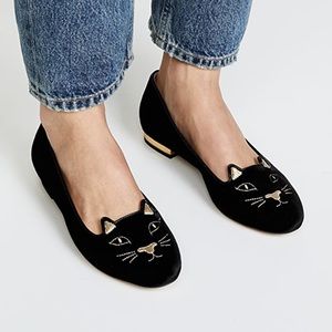 Charlotte Olympia | Kitty Flats | black